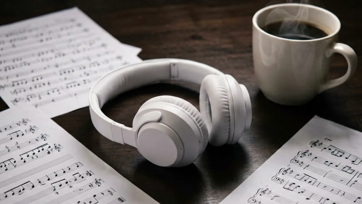 tobu8音乐专区：耳机与音符图案构成的音乐氛围画面